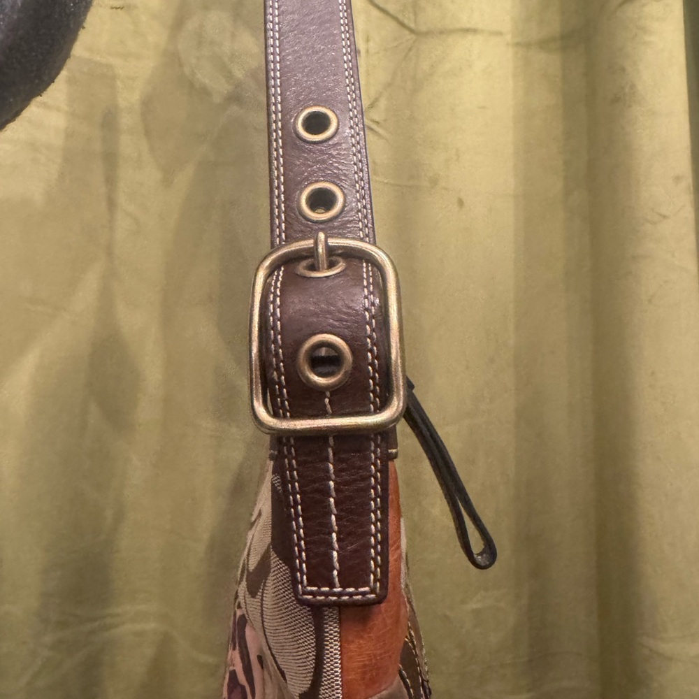 SOLD LIVE! RARE 2007 Coach Brown Animal Print Patchwork Crossbody/Shoulder Bag - Picture 9 of 17
